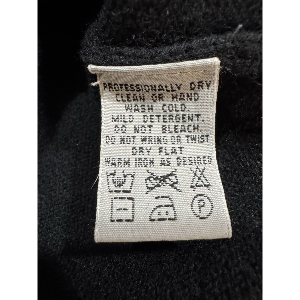VTG Eddie Bauer AKA Sweater Mens XL Black Lambswool‎ Henley Banded Bottom - Picture 7 of 13